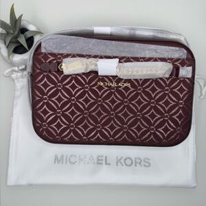 2pcs Michael Kors Jet Set Item Chain Crossbody & Dust Bag NWT Oxblood Multi